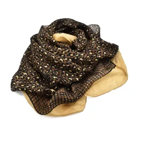100% Silk Beige Leopard Print Scarf