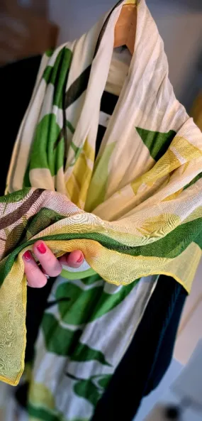 Bamboo yellows and greens scarf
