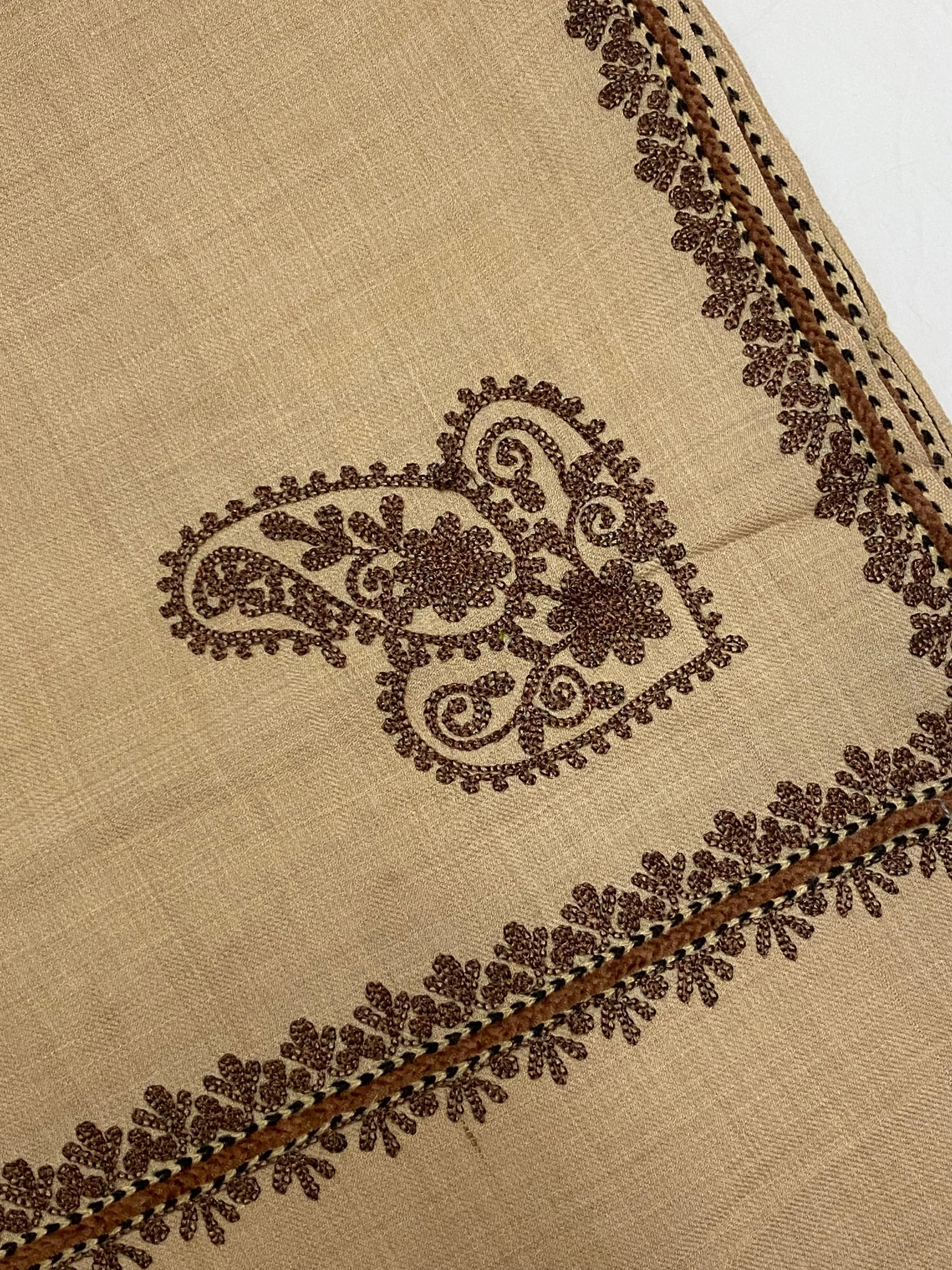 Beige Embroidered Pashmina