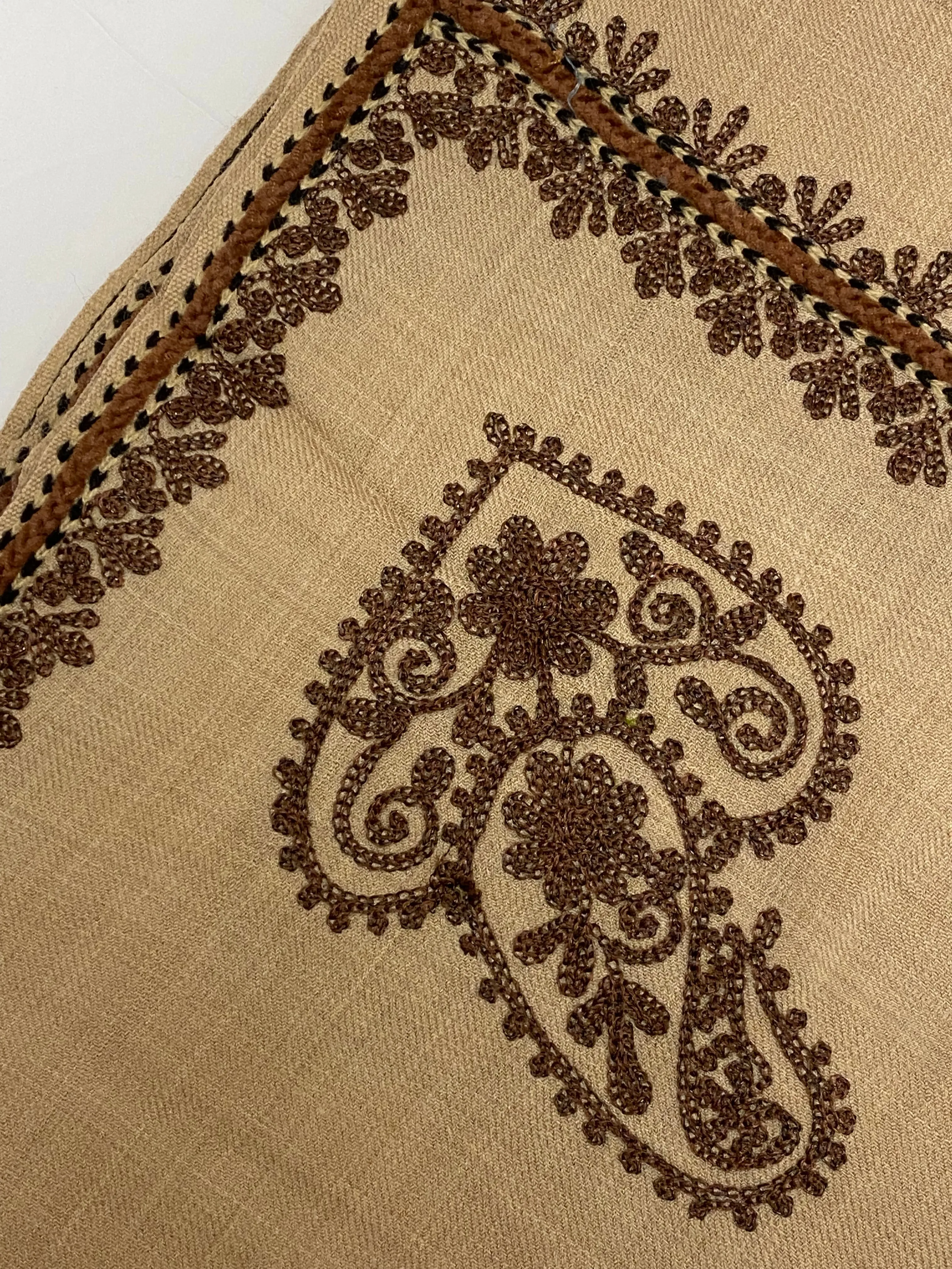 Beige Embroidered Pashmina