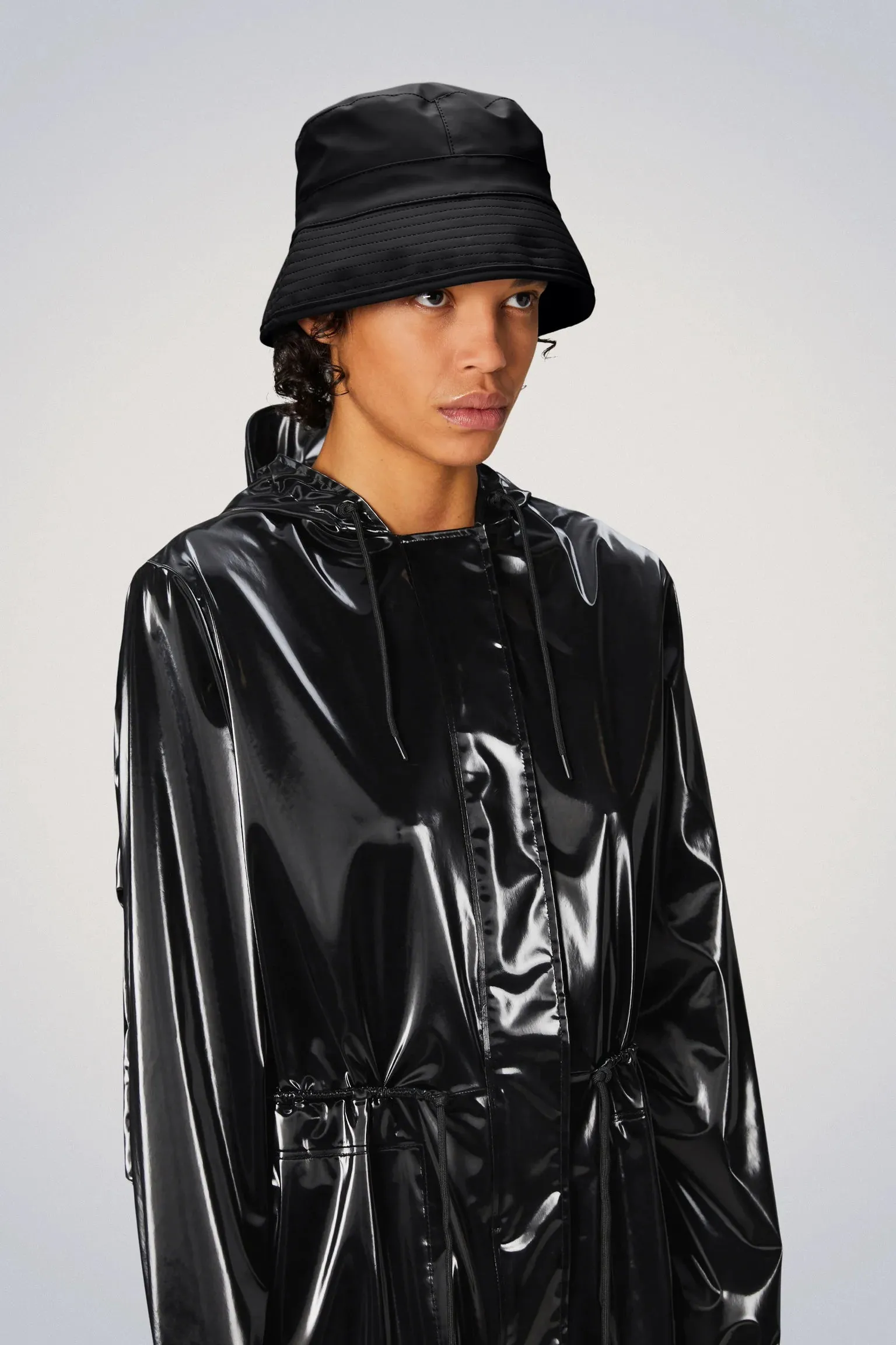 Black RAINS Bucket Hat