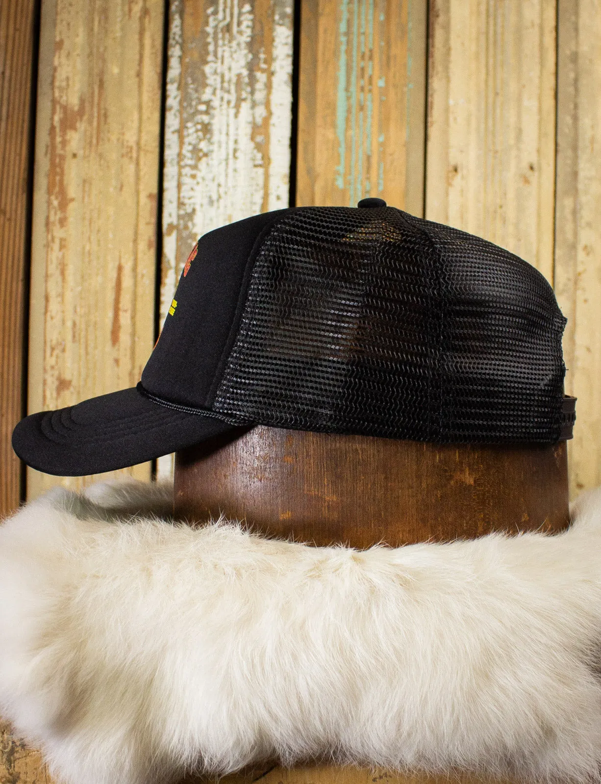 Black Shag Vintage Winged Skull   Snake Trucker Hat