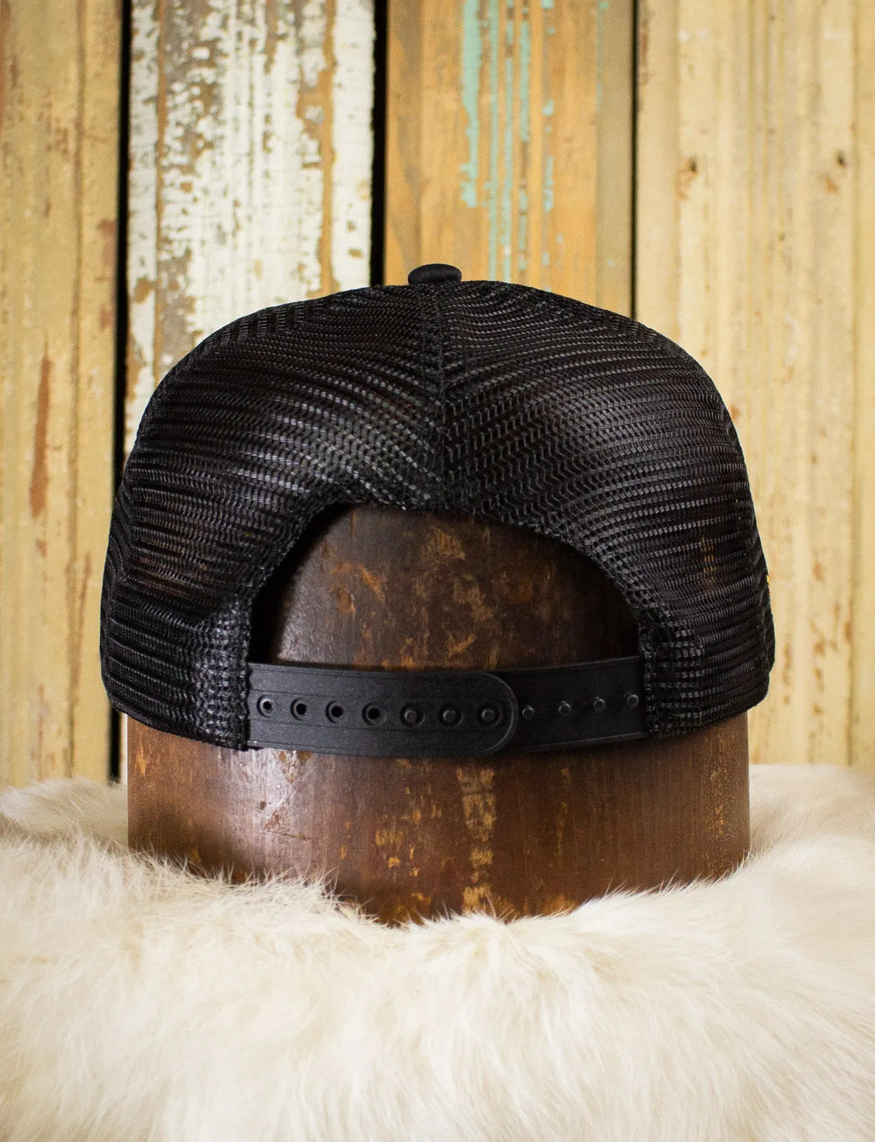 Black Shag Vintage Winged Skull   Snake Trucker Hat