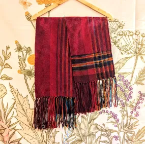 Hypoallergenic Red Plaid Handwoven Scarf