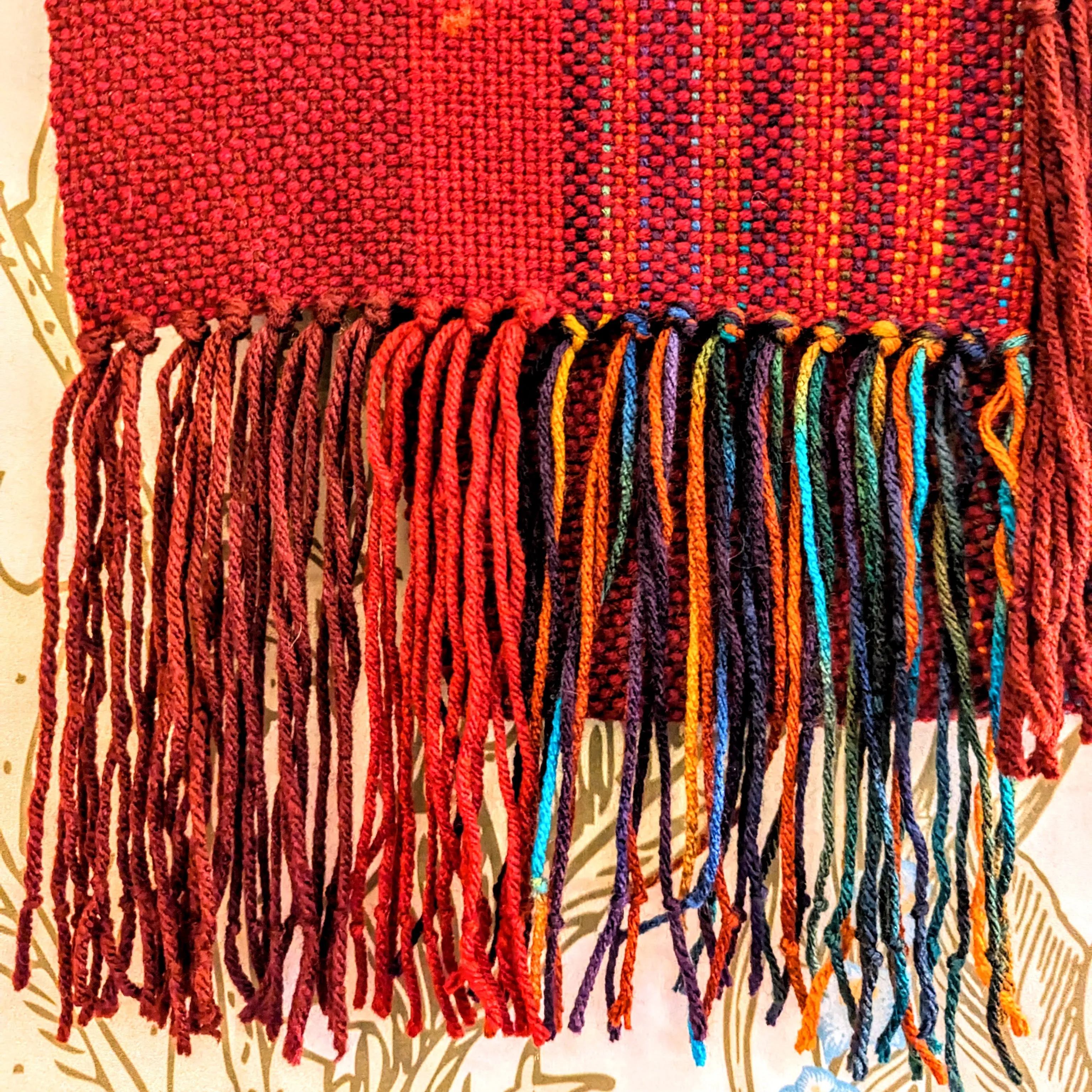 Hypoallergenic Red Plaid Handwoven Scarf