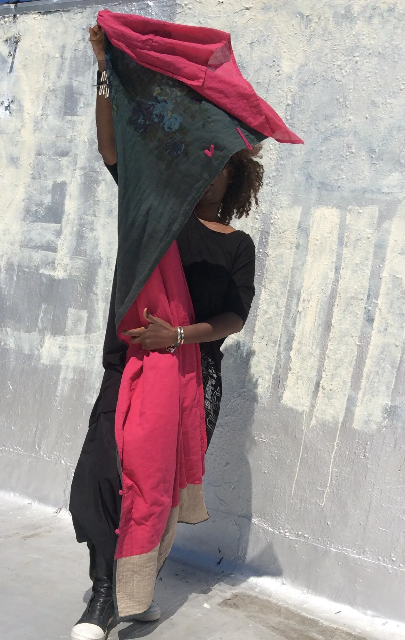 Large  double sided  Reversible cotton scarf for all seasons.