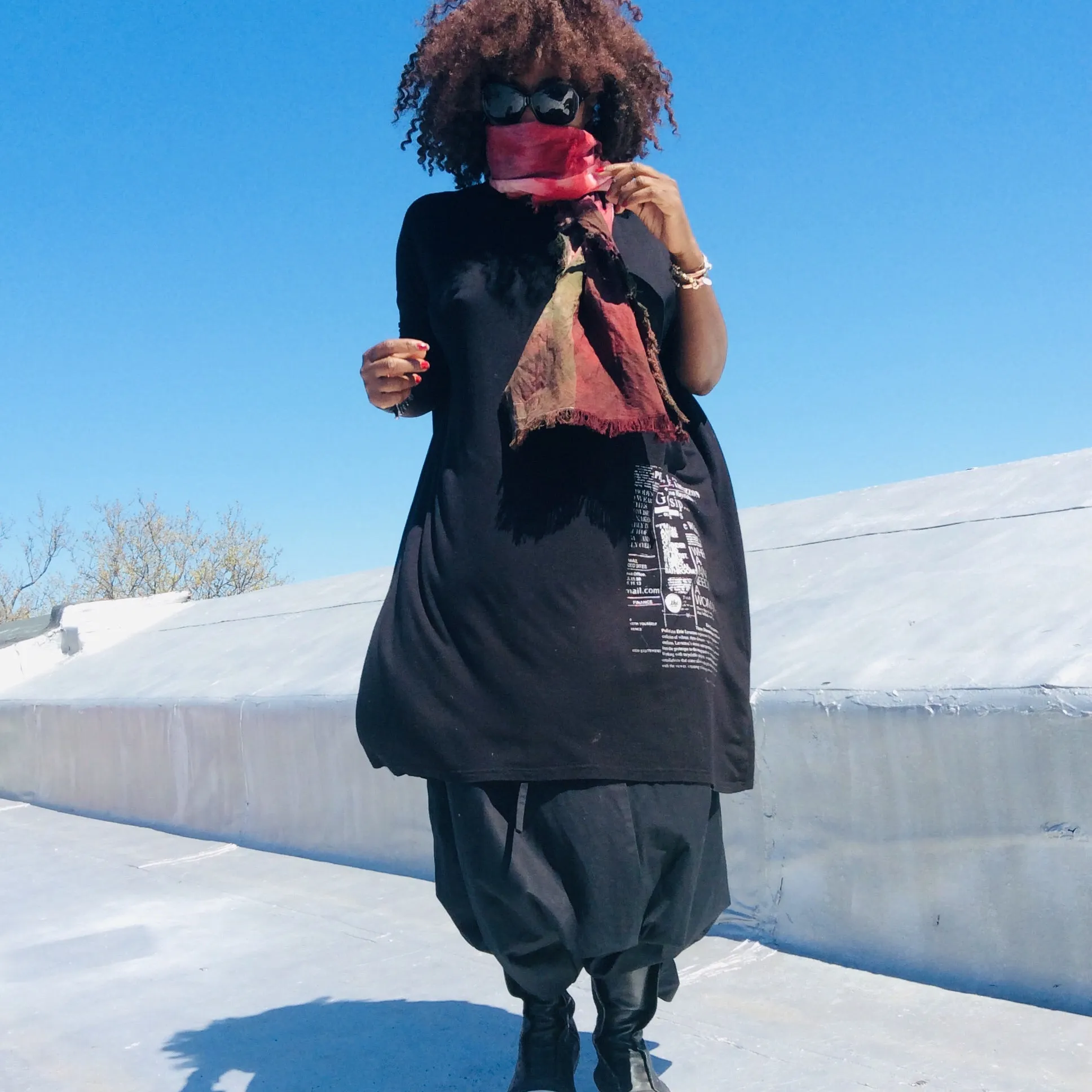 Lavazzon Hand dye Long cotton scarf unisex