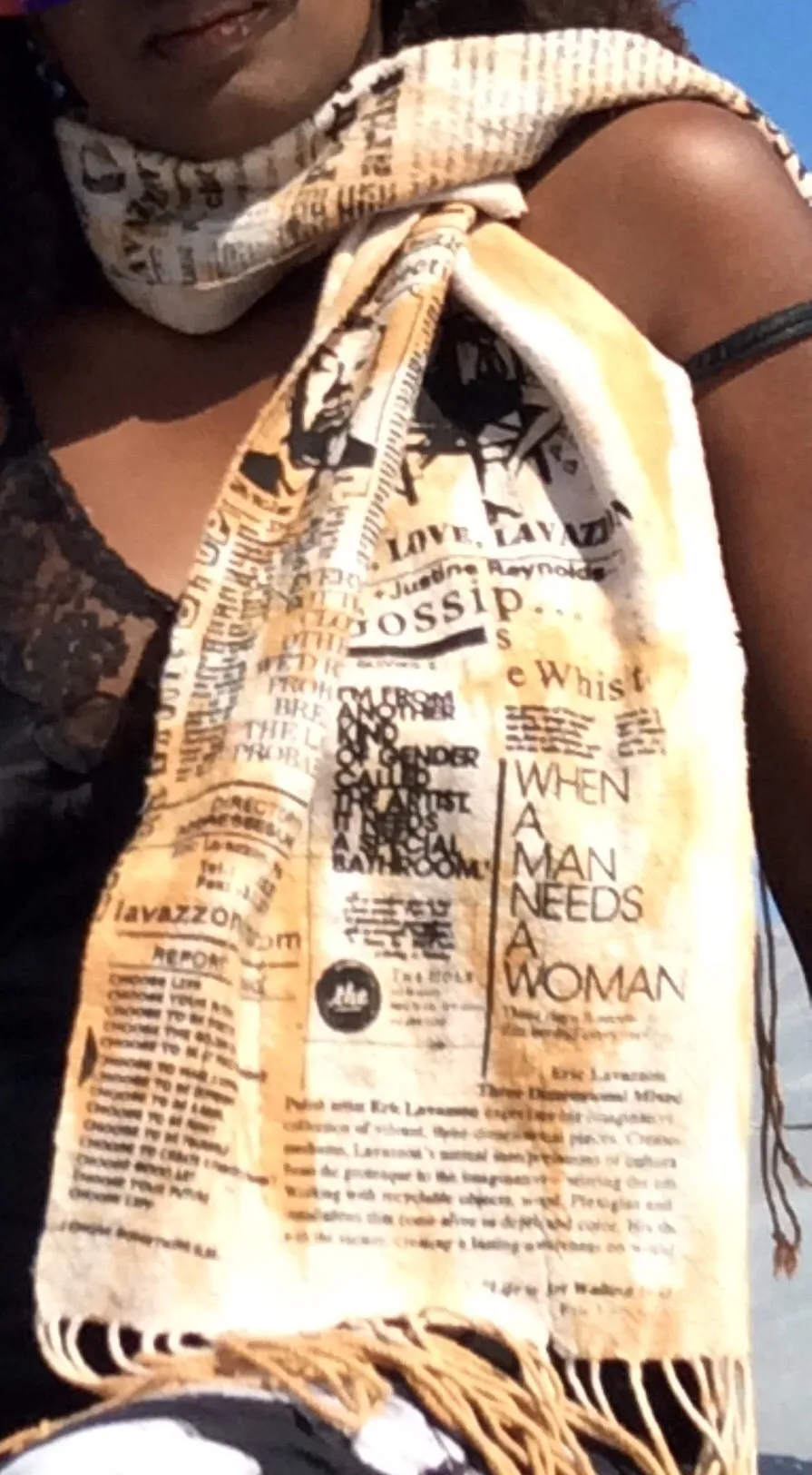 Natural Dye cotton mud cloth fringe scarf