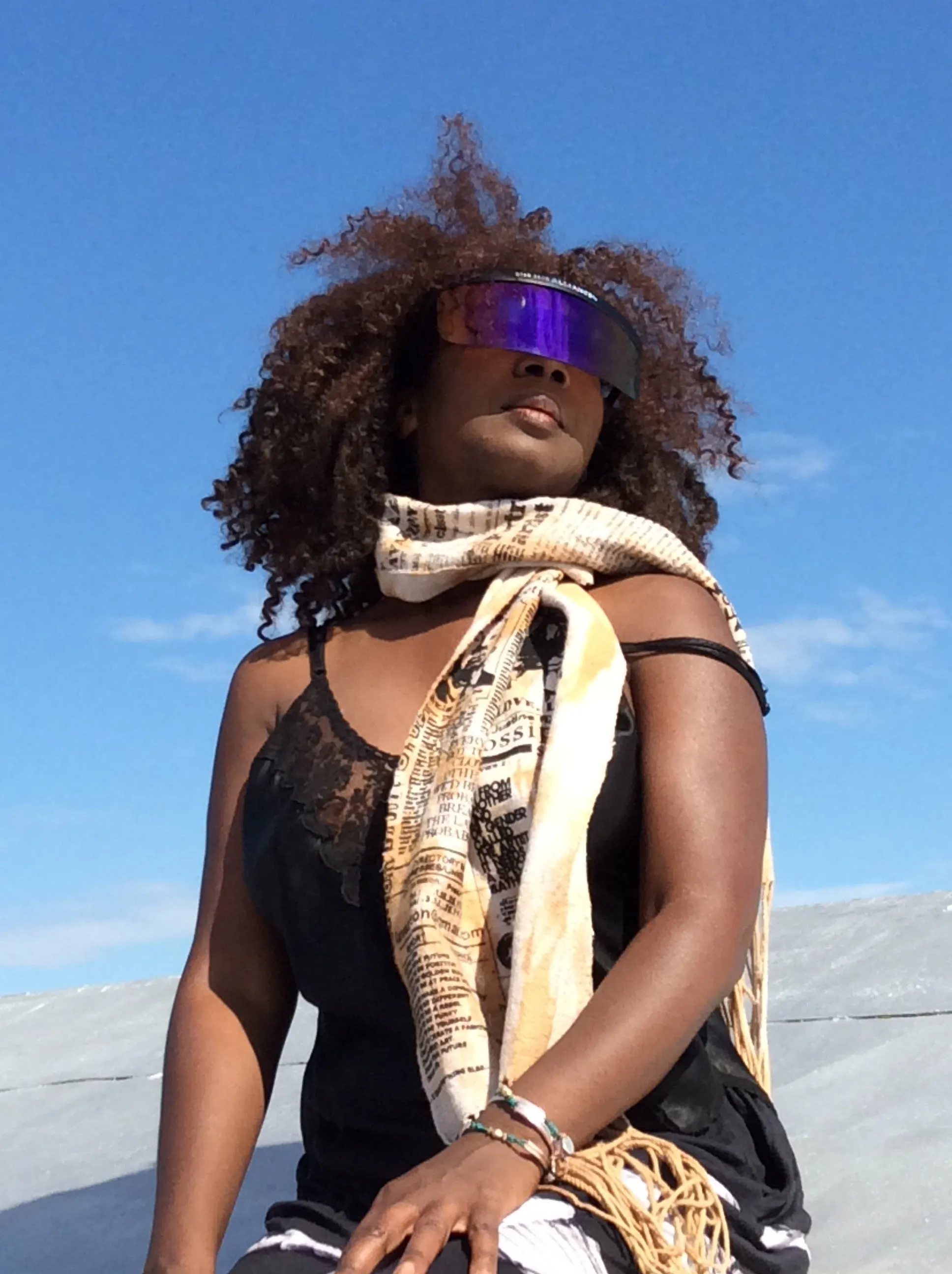 Natural Dye cotton mud cloth fringe scarf