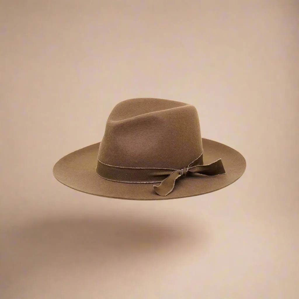 Olive & Pique - KAIA - 100% Wool Felt Rancher, Satin Lined, Unisex, Pecan Hat