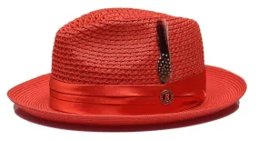 Red Fedora Braided Straw Hat