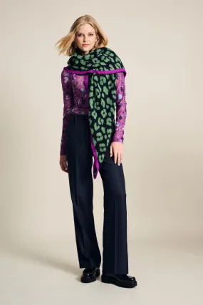 SHAWL - Animal Navy Green