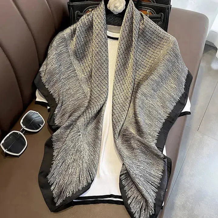Spring Scarf Women's Luxury Silk Smooth Design Shawl 90x90cm