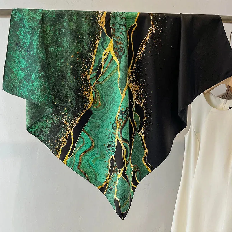 Spring Scarf Women's Luxury Silk Smooth Design Shawl 90x90cm