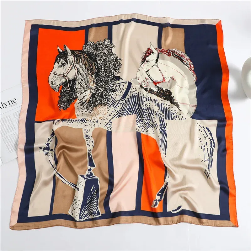 Spring Scarf Women's Luxury Silk Smooth Design Shawl 90x90cm