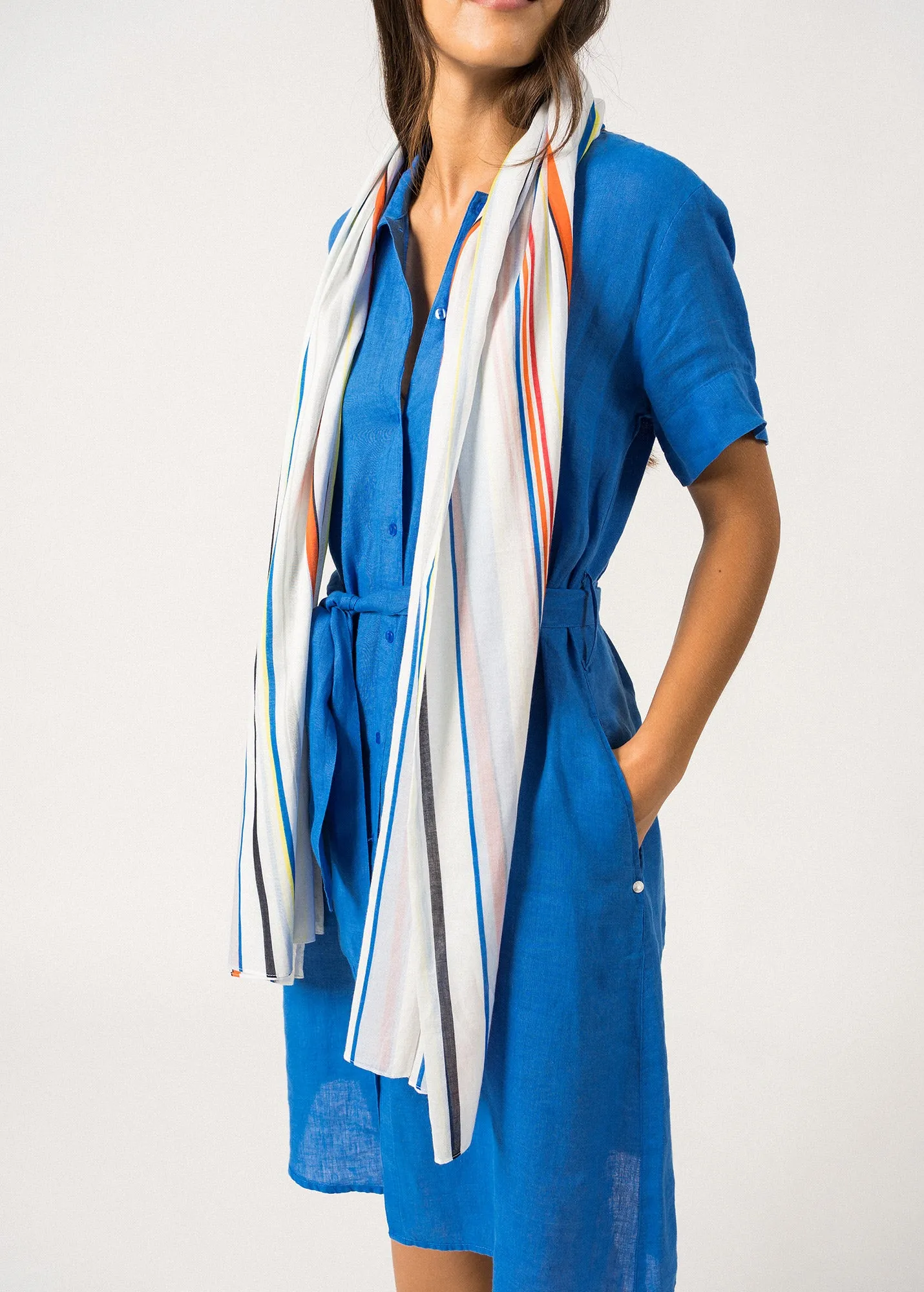 Transat Striped Scarf – cotton (RAYURE GRAPHIC)