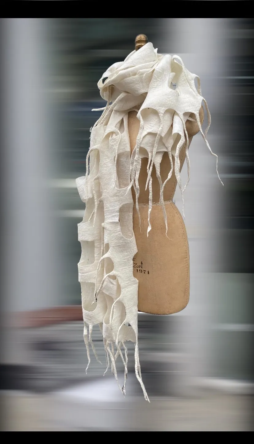 White window pane wrap/scarf
