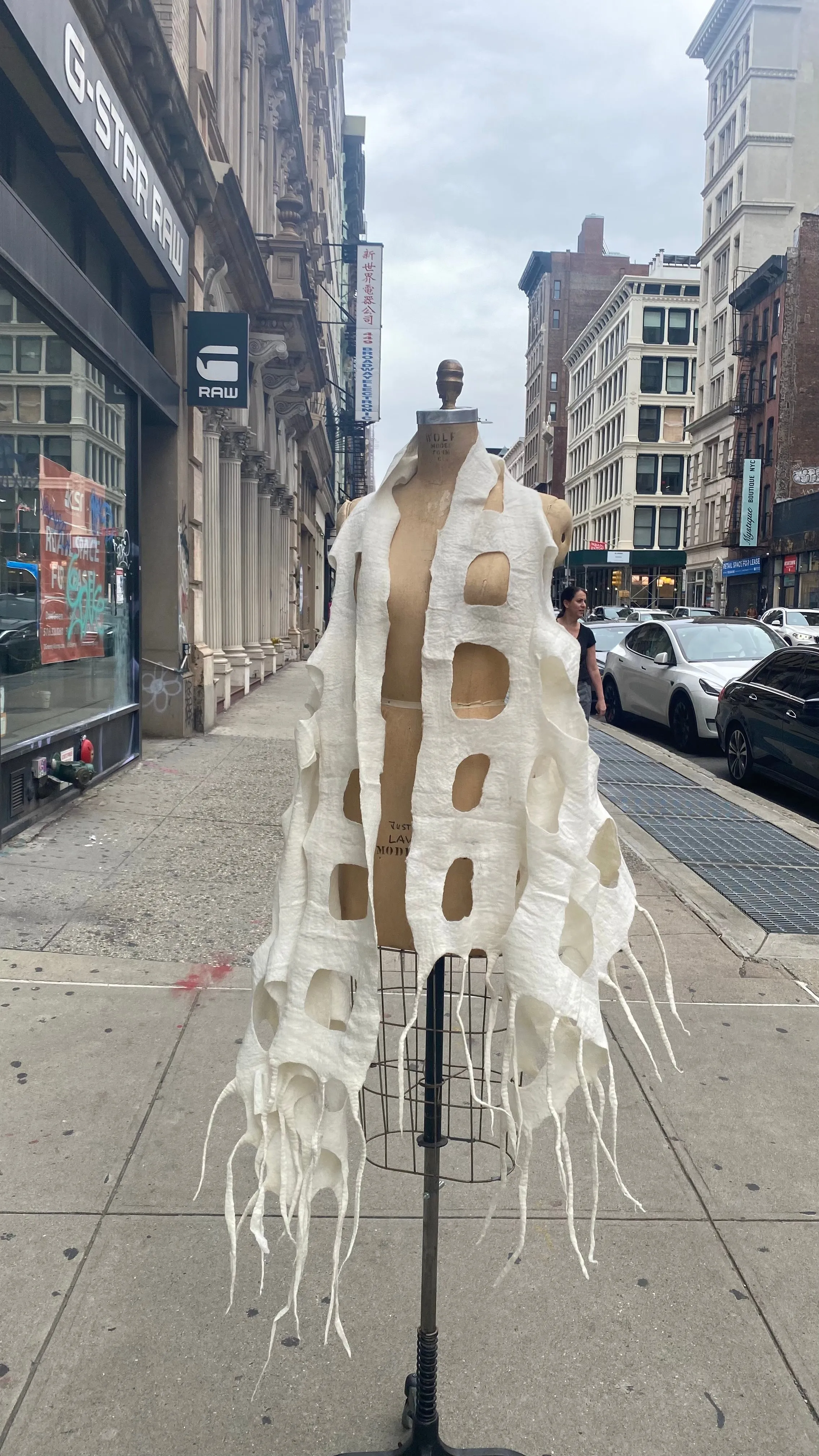 White window pane wrap/scarf